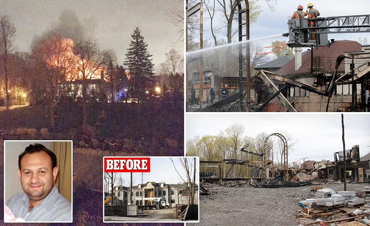 why did Feras Antoon think his mansion burned down?